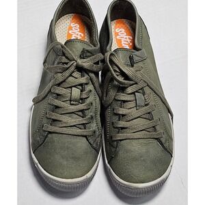 Softinos Isla Forest Green‎ Washed Leather Lace Up Sneakers Size 36/US 6